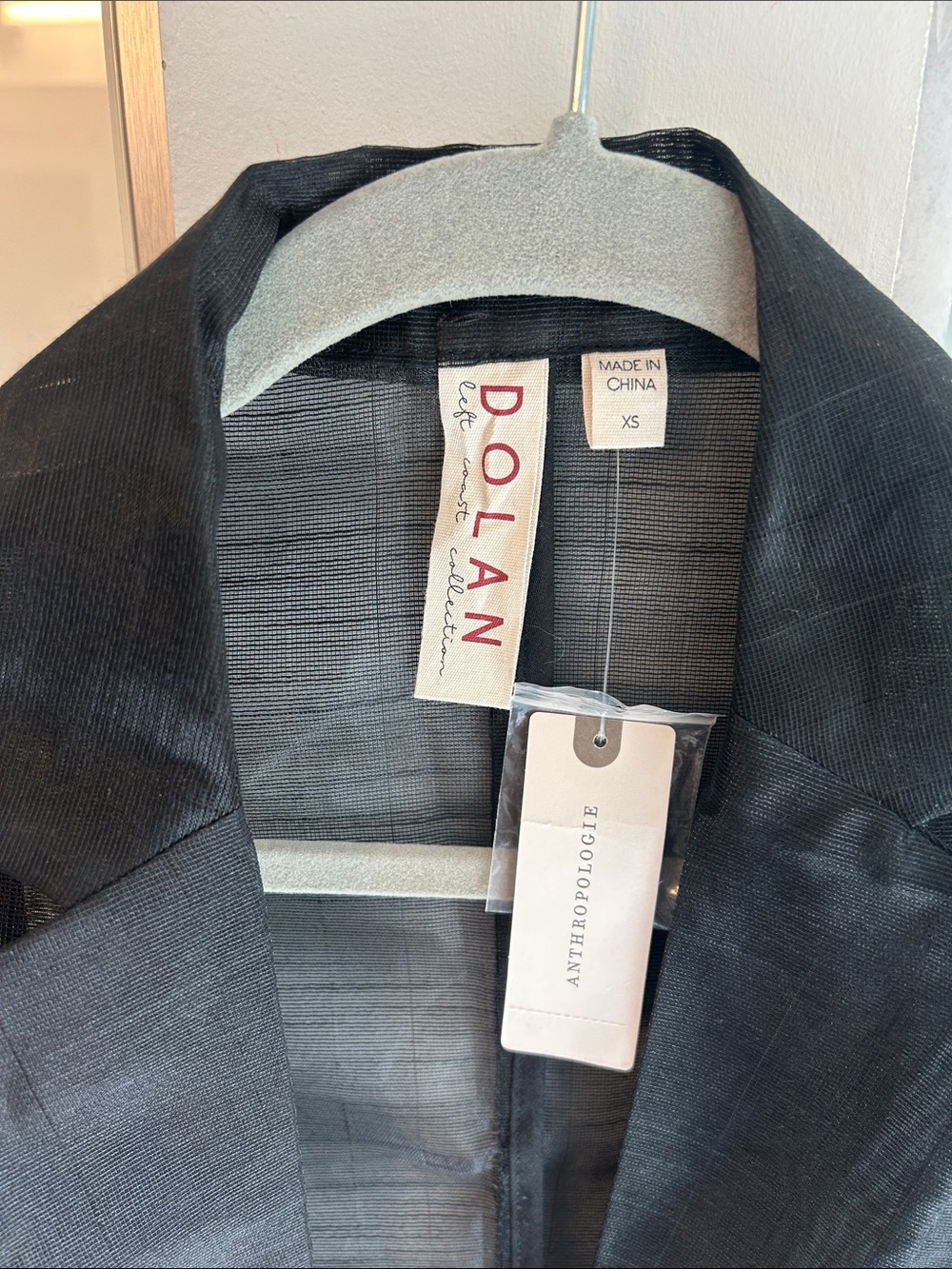 dolan Sheer Black Notch-Lapel Blazer - Picture 3 of 5